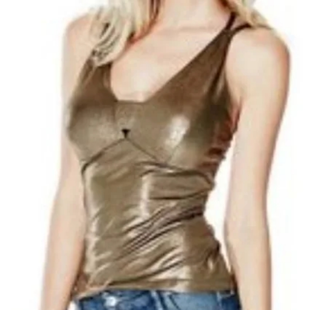 Guess Metallic Padded Sexy Top X-Back Adjustable Straps